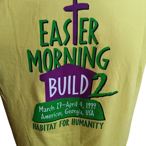 Large Vintage 1999 Hanes Beefy-T Easter Morning Build 2 Habitat For Humanity - Picture 3 of 6